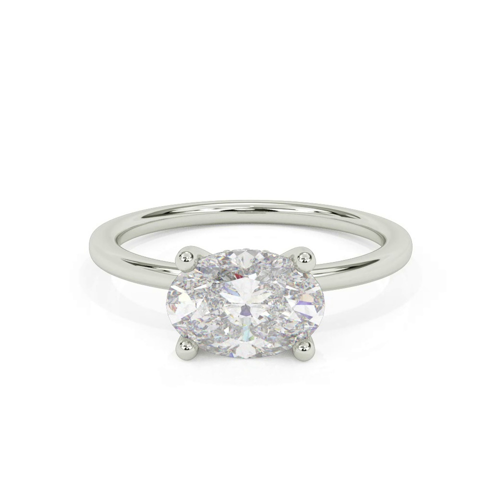 360 degree view of Rayleigh East-West Hidden Halo Engagement Ring