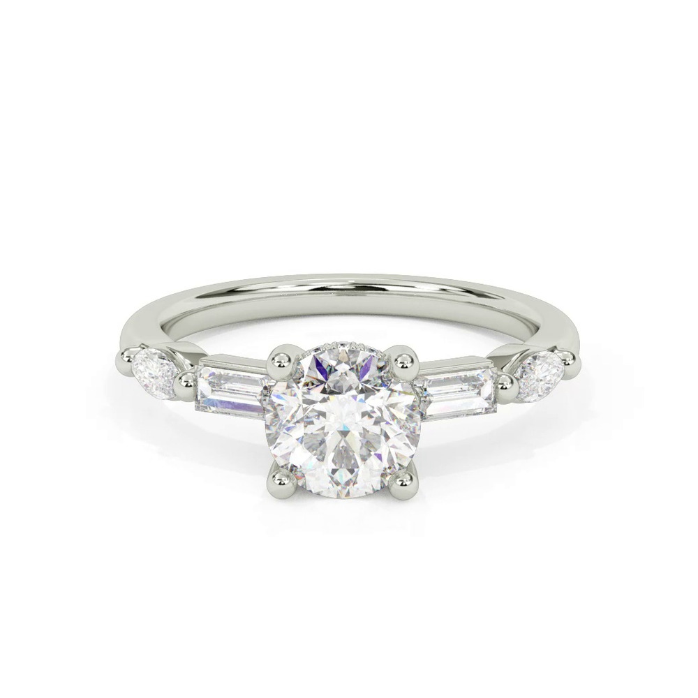 360 degree view of Keely Hidden Halo Mixed-Shape Engagement Ring