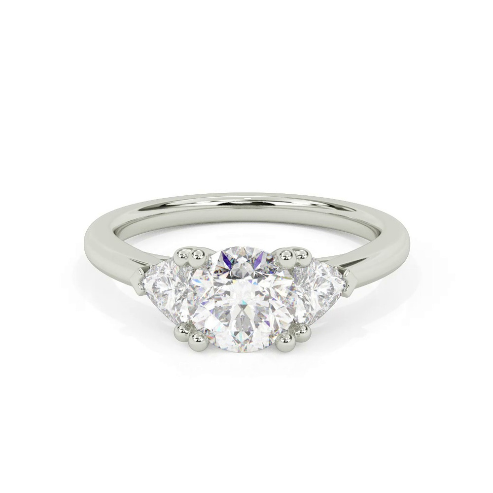 360 degree view of Maura Trillion Lab Three Stone Engagement Ring (0.50 ctw)
