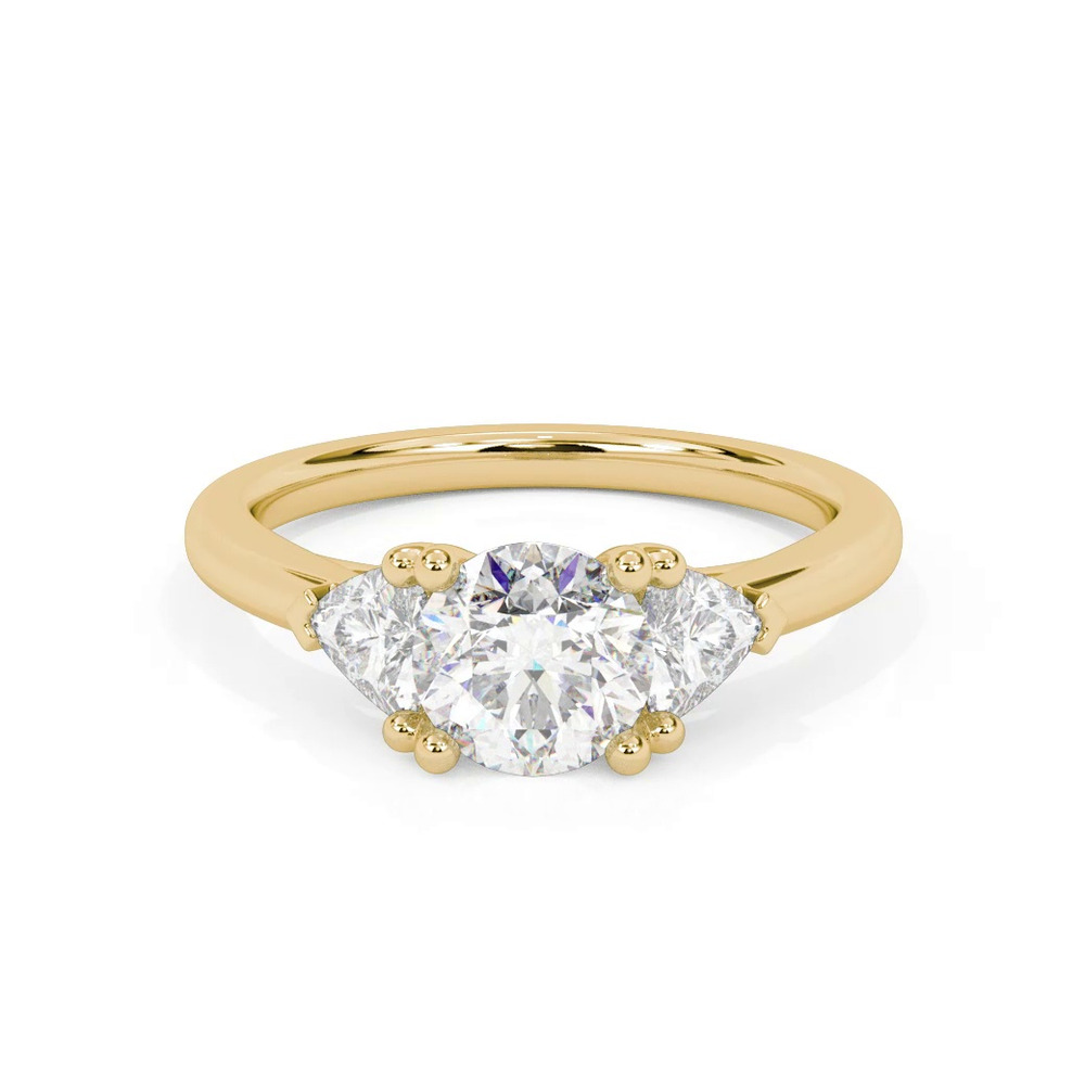 360 degree view of Maura Trillion Lab Three Stone Engagement Ring (0.50 ctw)