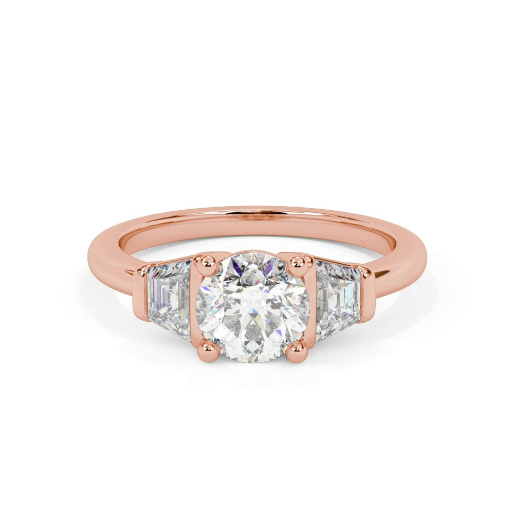 360 degree view of Charlene Trapezoid Lab Three-Stone Engagement Ring (0.50 ct. tw.)