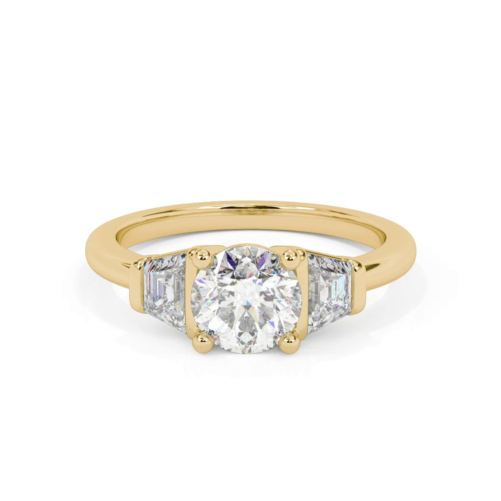 360 degree view of Charlene Trapezoid Lab Three-Stone Engagement Ring (0.50 ct. tw.)
