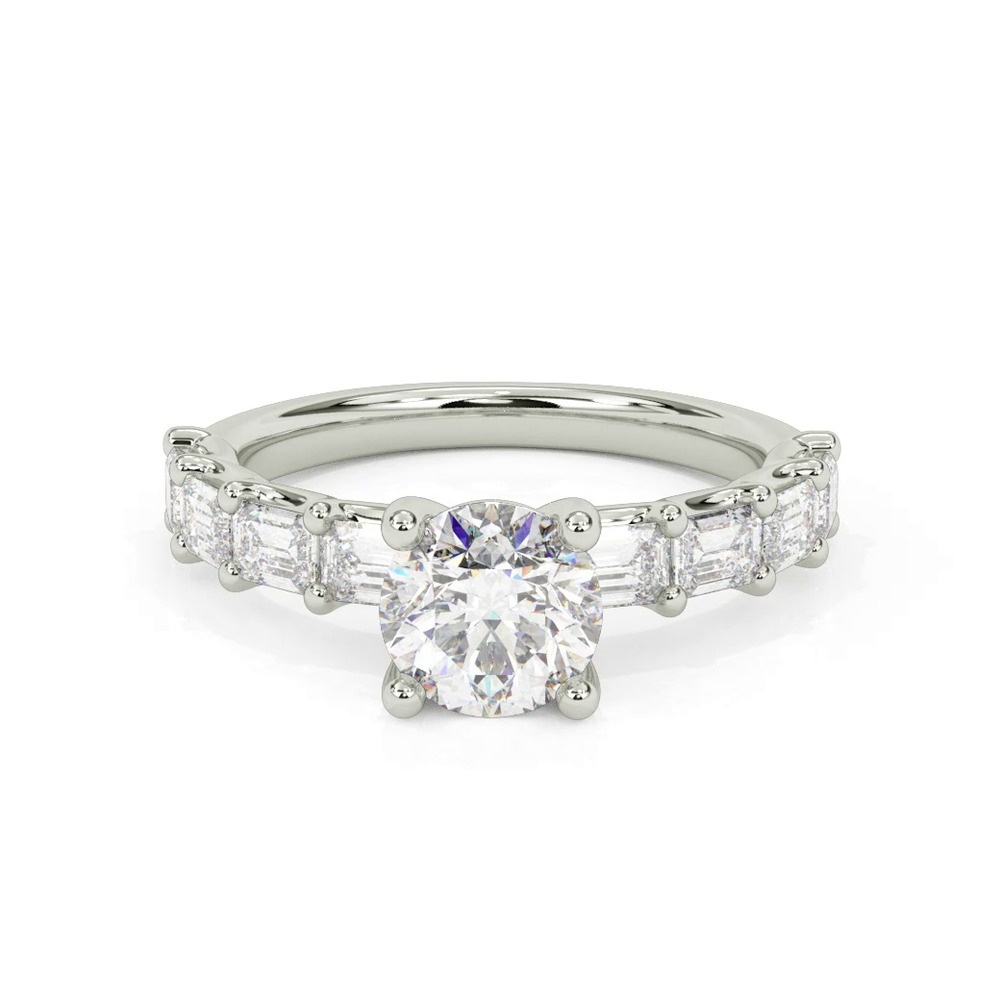 360 degree view of Morrisey East-West Emerald-Cut Lab Engagement Ring