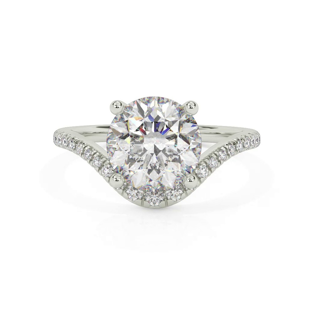 360 degree view of Curvelle Pavé Lab Engagement Ring