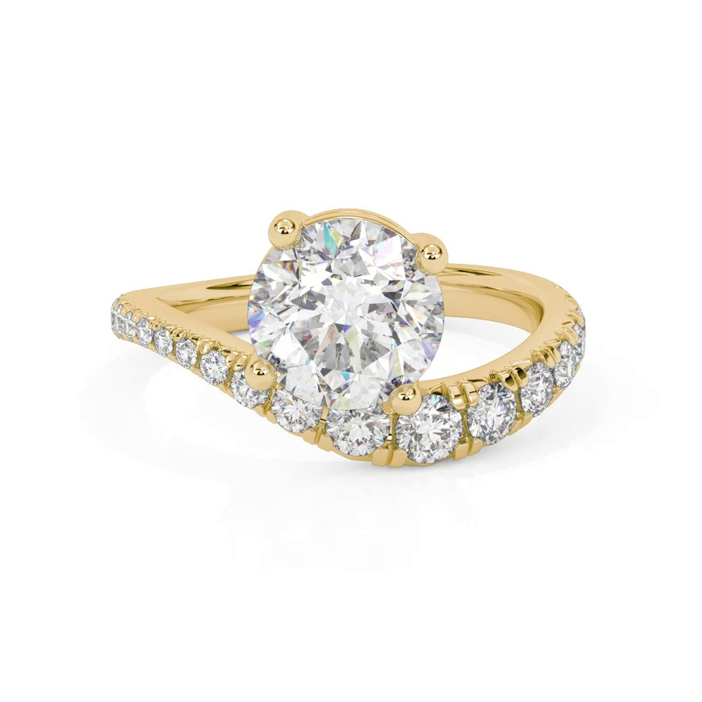 360 degree view of Curvelle Graduated Pavé Lab Engagement Ring