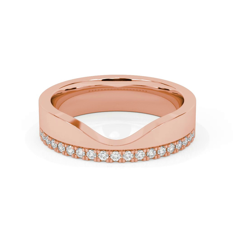 360 degree view of Cortina Diamond Wide Wedding Band