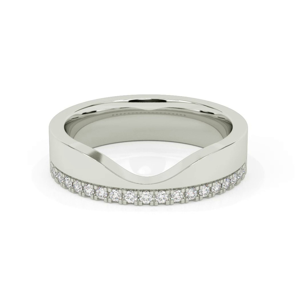 360 degree view of Cortina Diamond Wide Wedding Band
