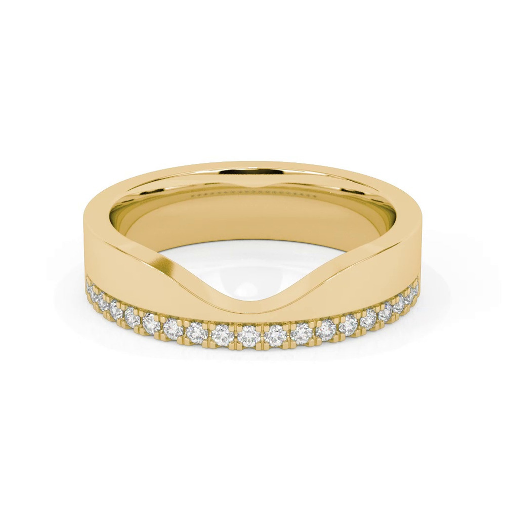 360 degree view of Cortina Diamond Wide Wedding Band