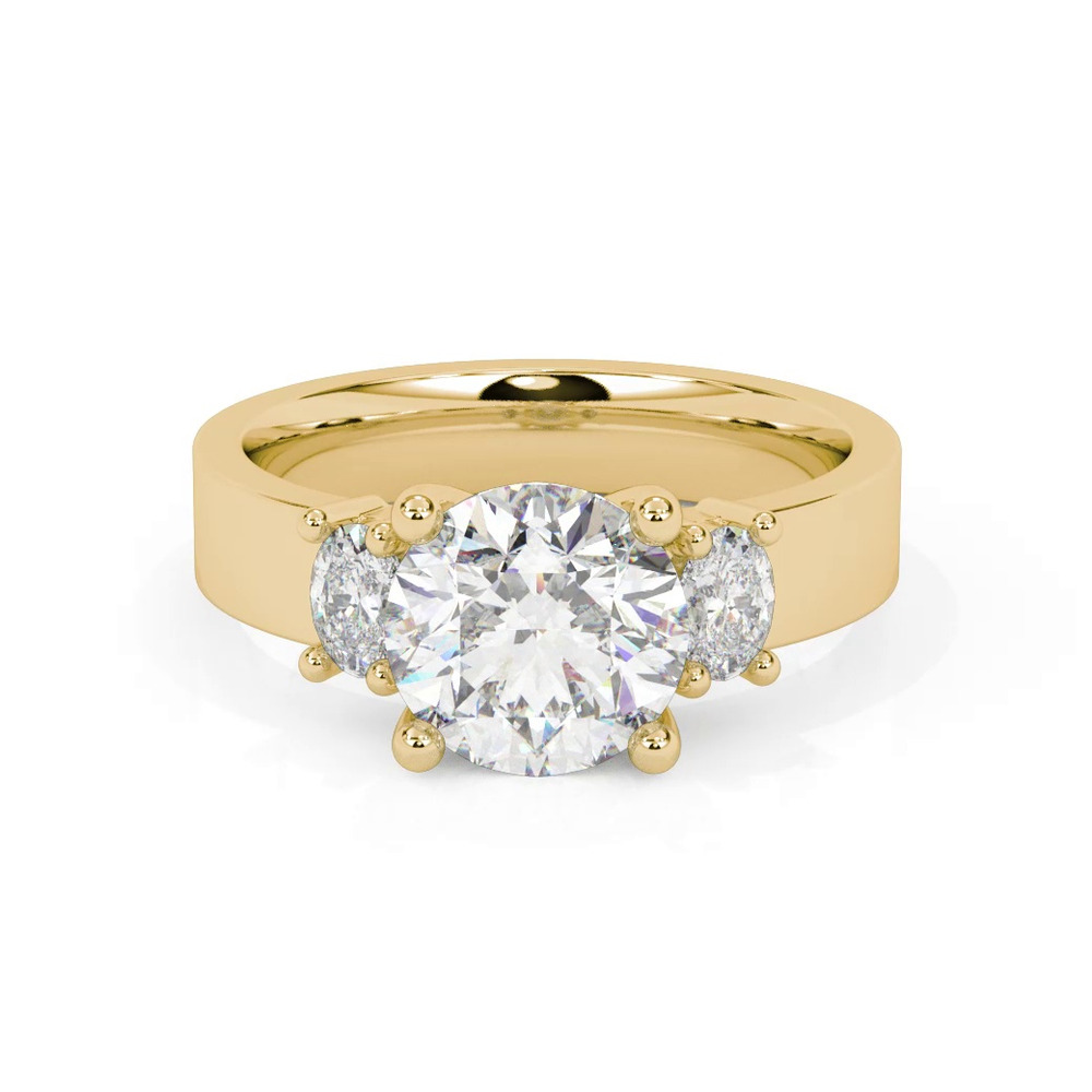 360 degree view of Cortina Oval Three-Stone Engagement Ring