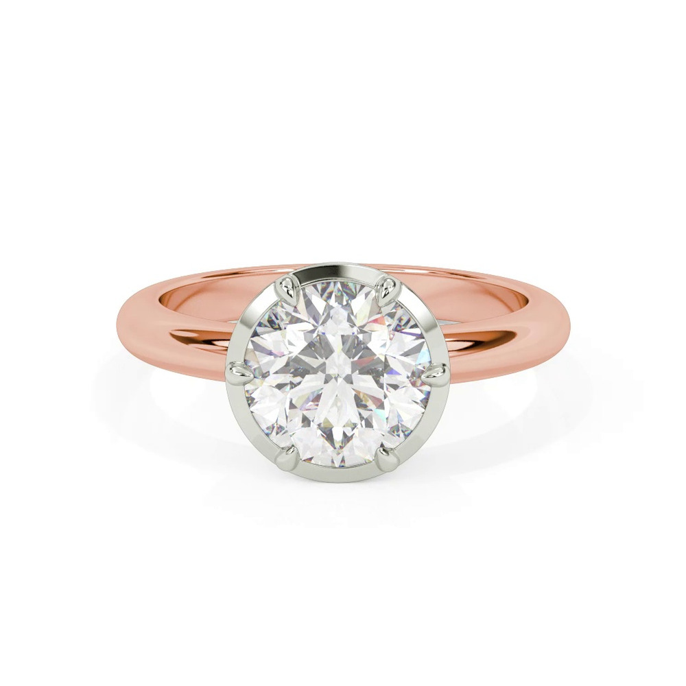 360 degree view of Domo Two-Tone Bezel Solitaire Engagement Ring