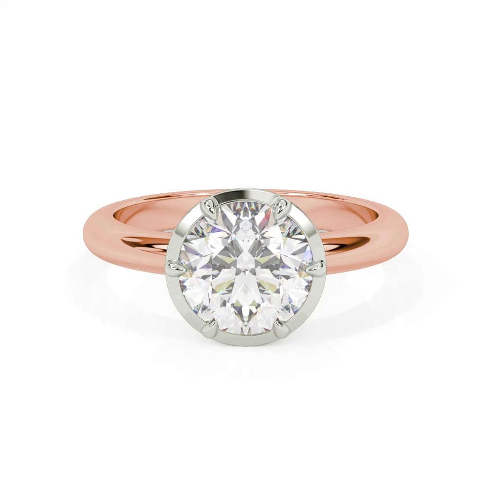 360 degree view of Domo Two-Tone Bezel Solitaire Engagement Ring