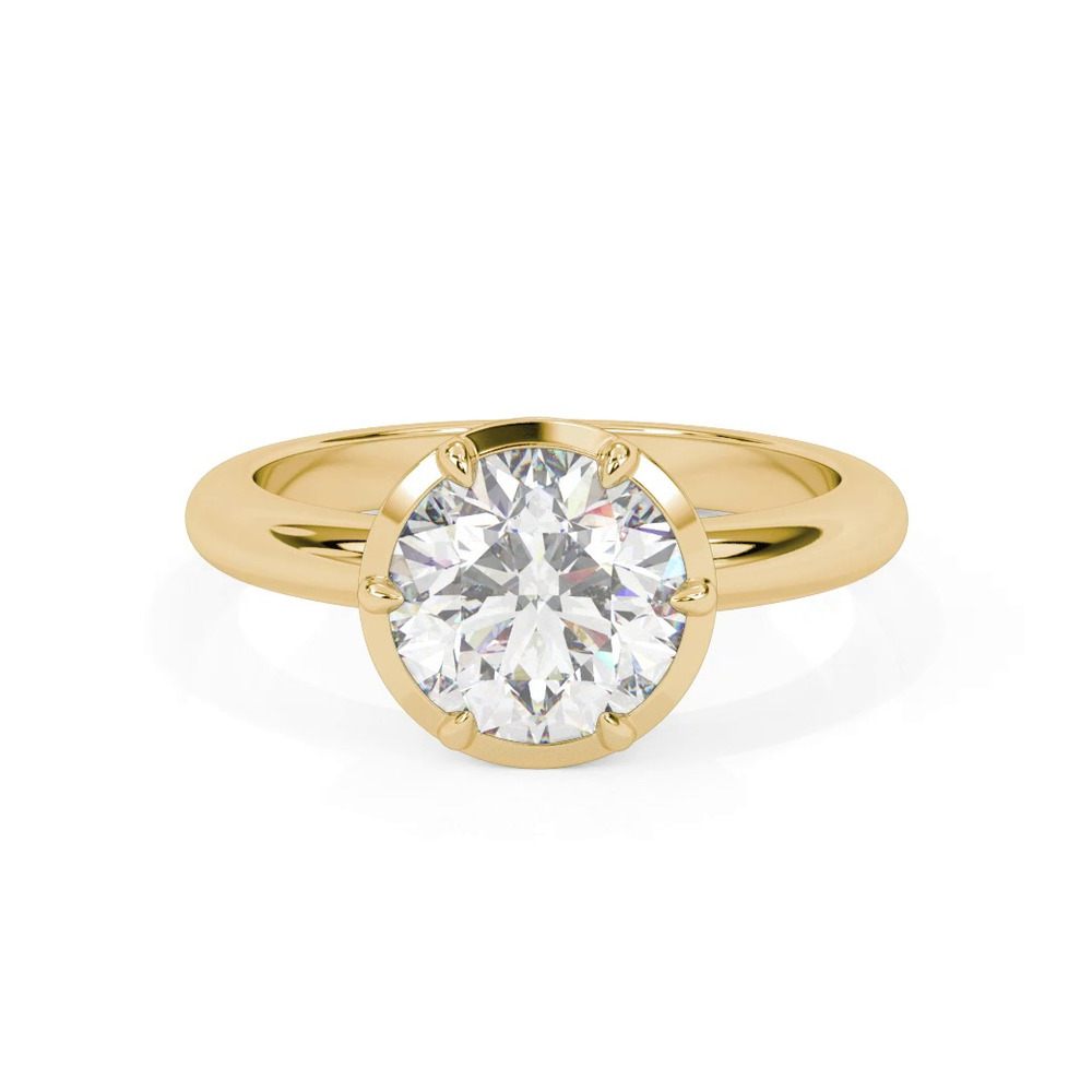 360 degree view of Domo Bezel Solitaire Engagement Ring