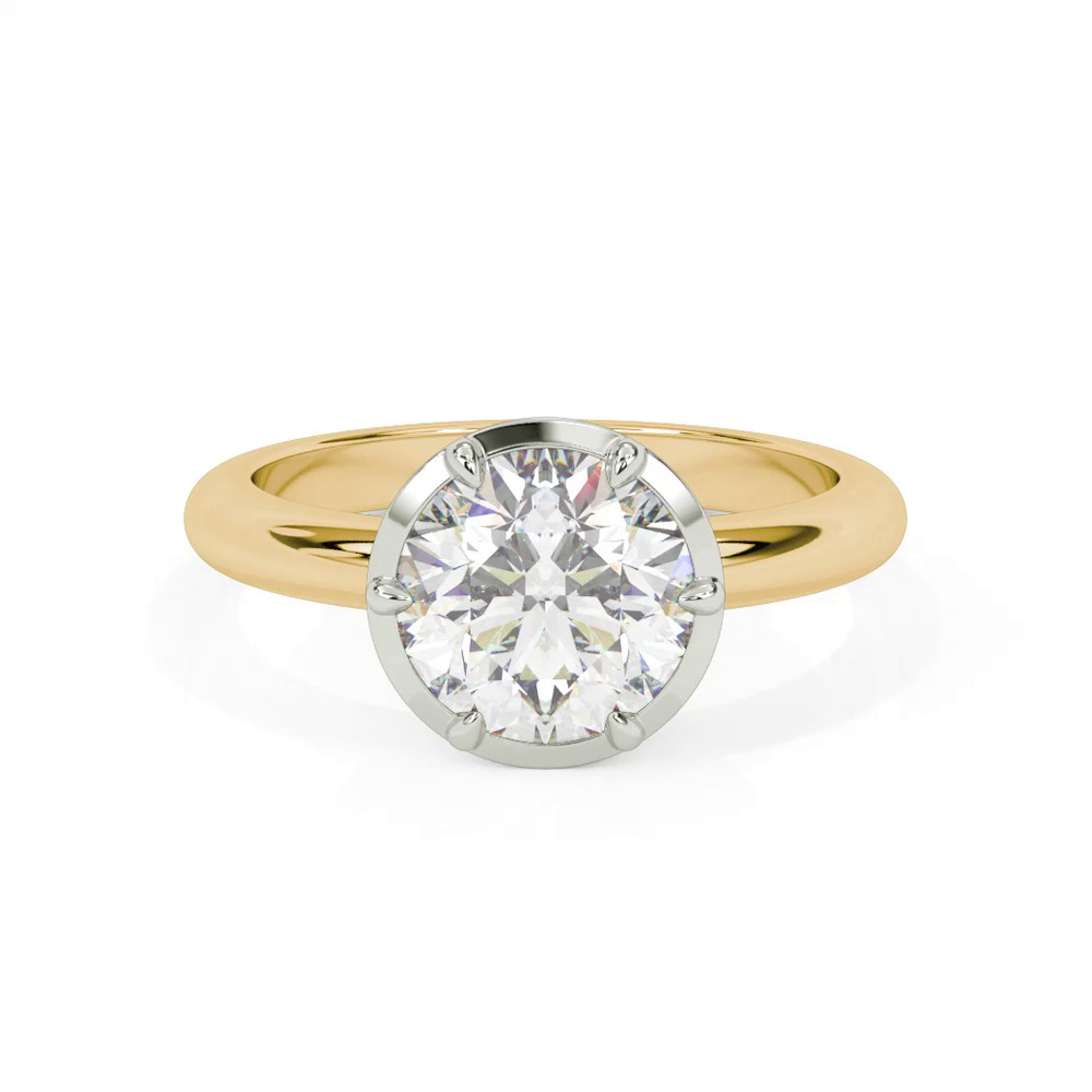 360 degree view of Domo Two-Tone Bezel Solitaire Engagement Ring