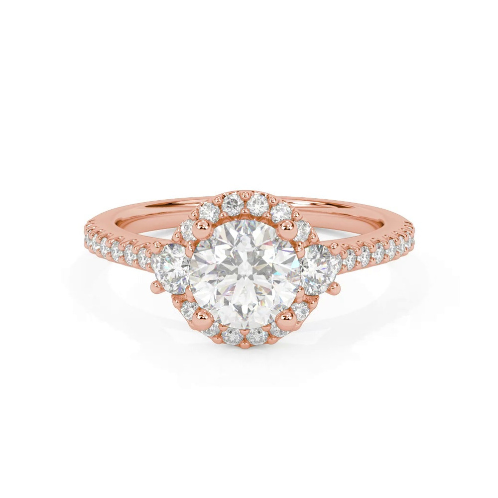 360 degree view of Gisele Diamond Halo Engagement Ring