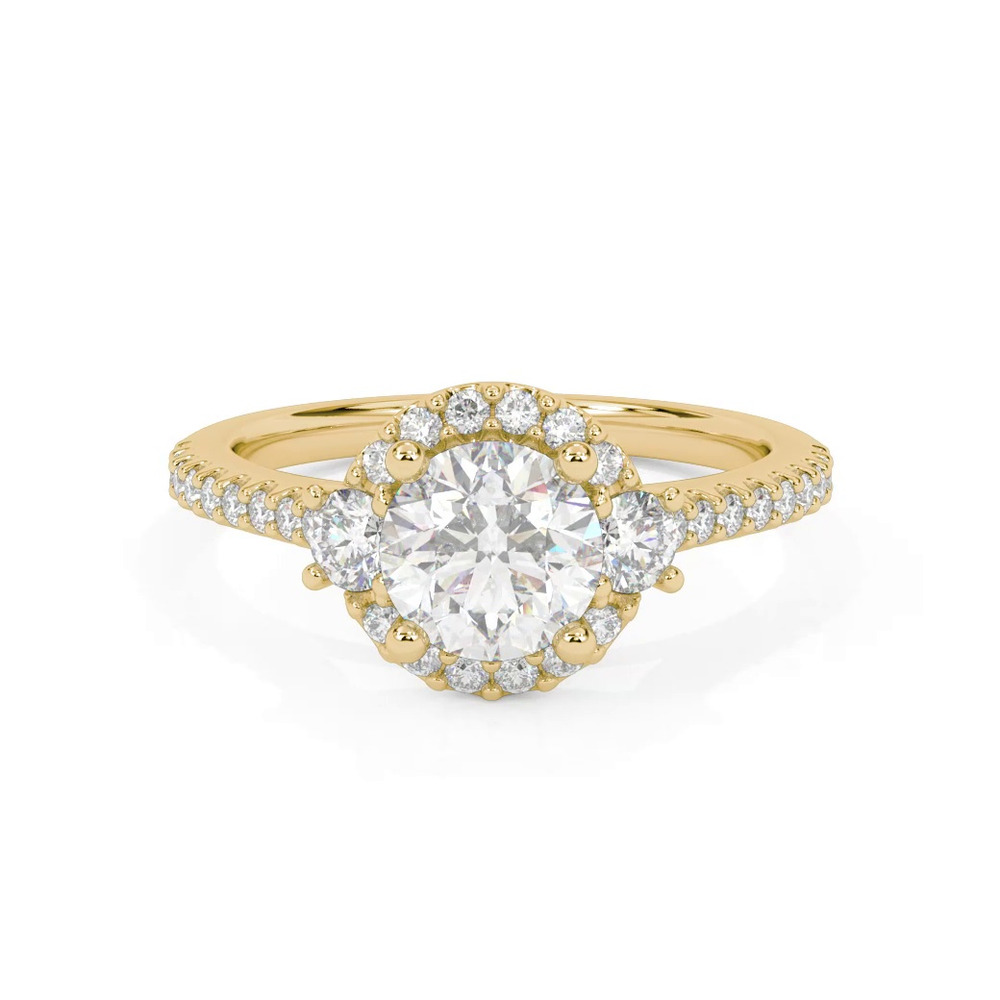 360 degree view of Gisele Diamond Halo Engagement Ring