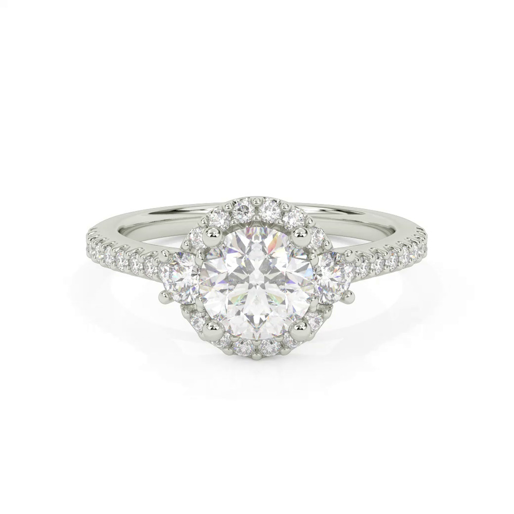 360 degree view of Gisele Diamond Halo Engagement Ring