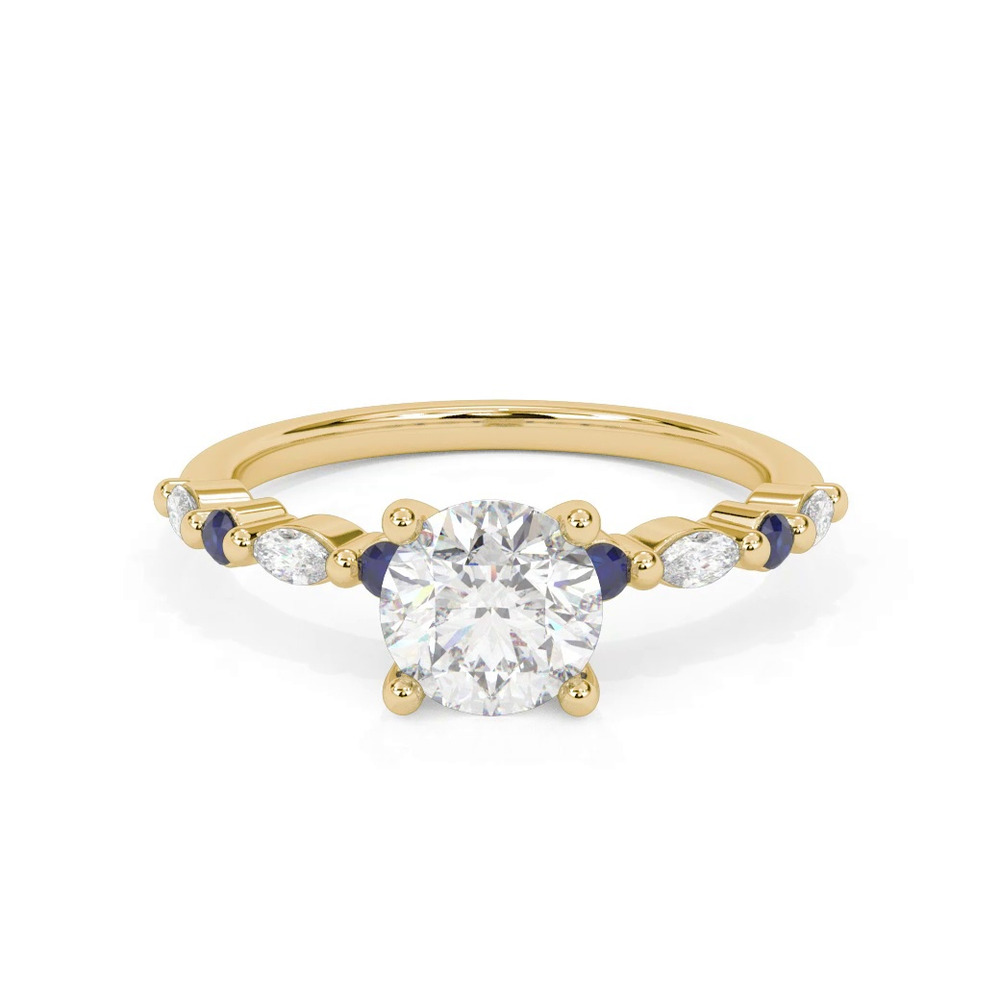 360 degree view of Alanna Sapphire Accent Engagement Ring