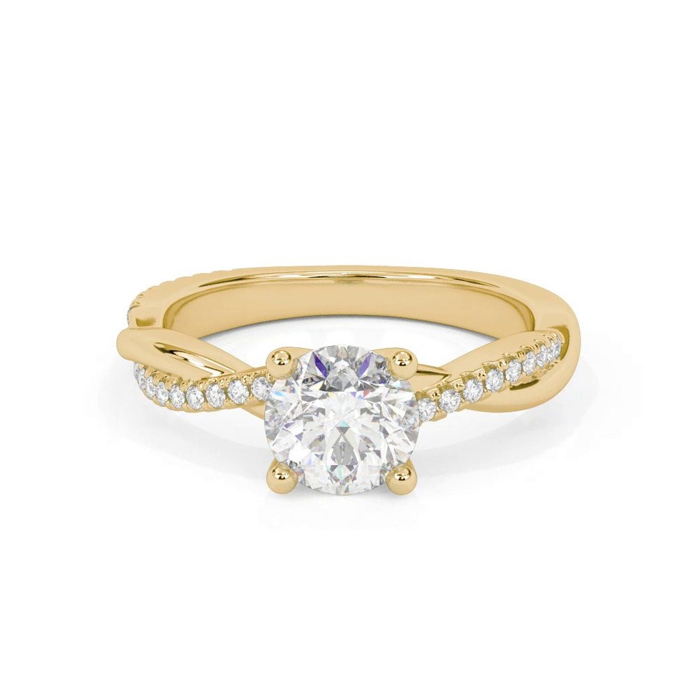 360 degree view of Sabine Crossover Pave Engagement Ring