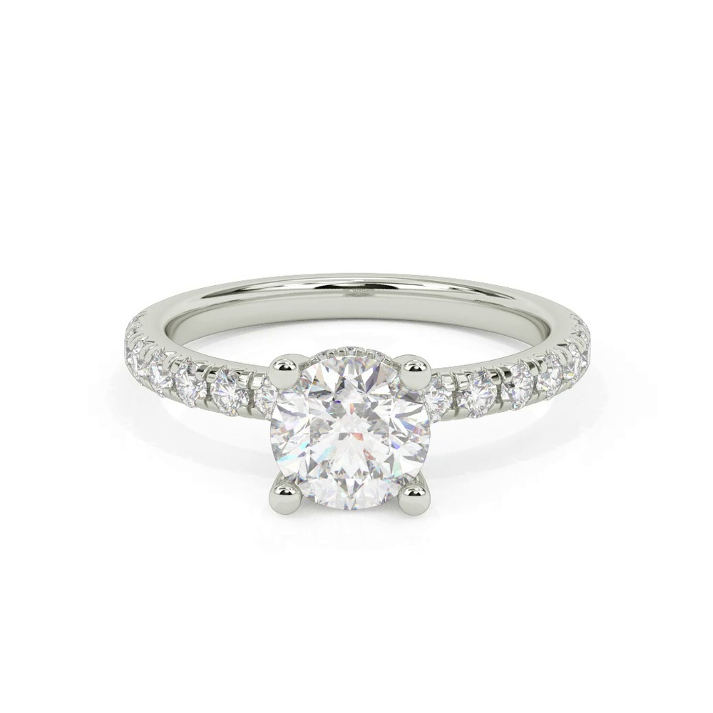 360 degree view of Alma Hidden Halo Pavé Engagement Ring