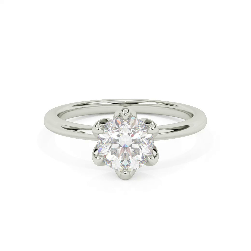 360 degree view of Blanche Six-Prong Petal Shaped Solitaire Engagement Ring