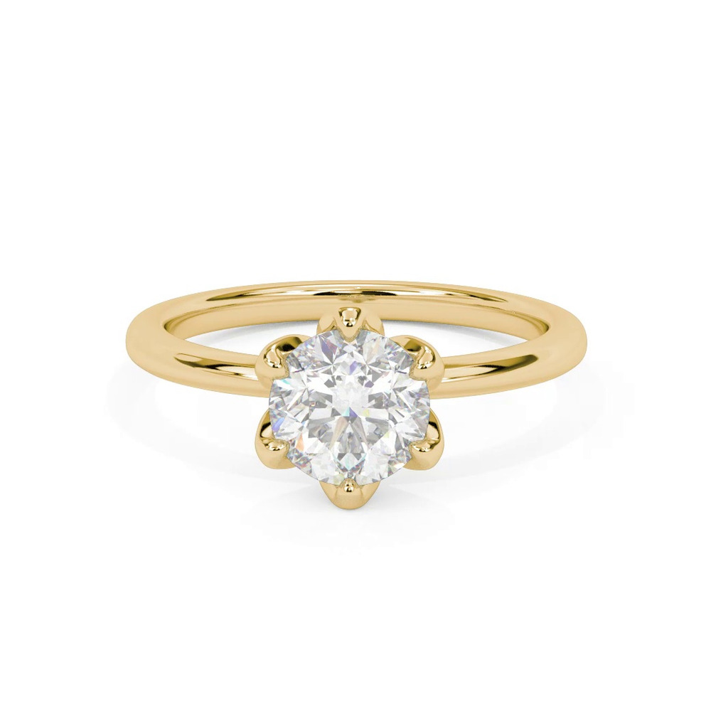 360 degree view of Blanche Six-Prong Petal Shaped Solitaire Engagement Ring