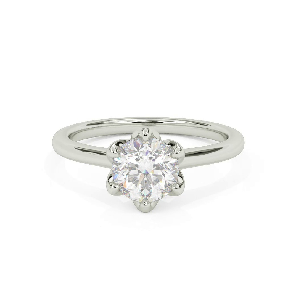 360 degree view of Cherry Petal Cathedral Solitaire Engagement Ring