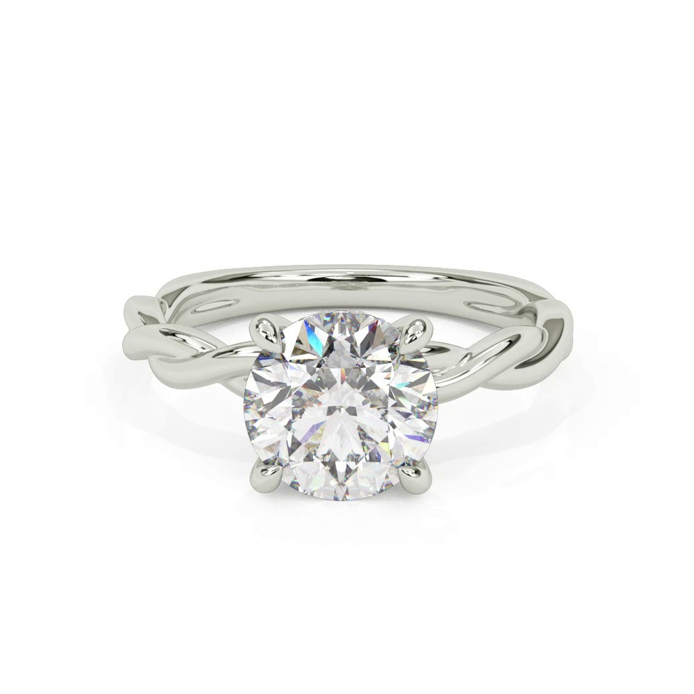 360 degree view of Whitely Twist Hidden Halo Lab Engagement Ring