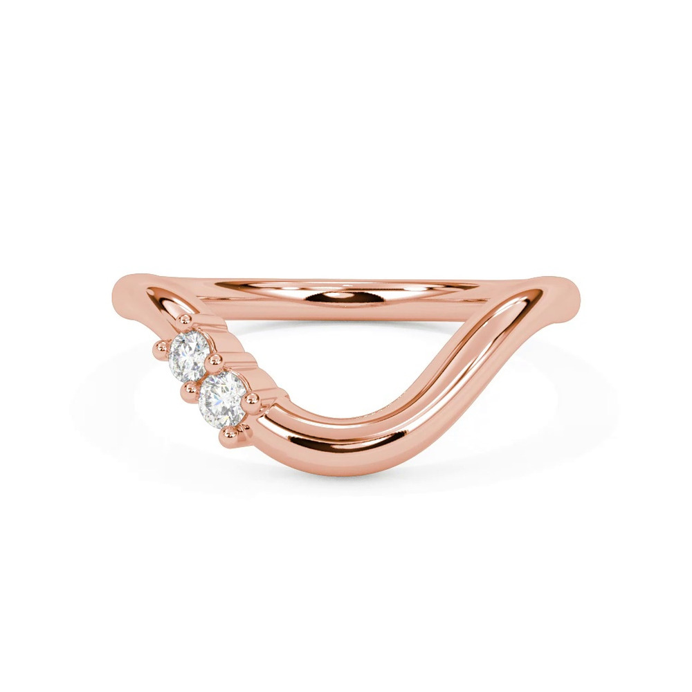 360 degree view of Curvelle Asymmetrical Lab Diamond Band