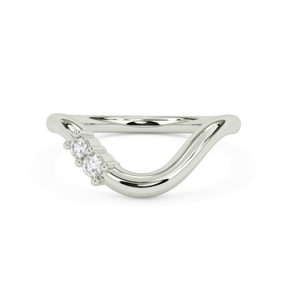 360 degree view of Curvelle Asymmetrical Lab Diamond Band