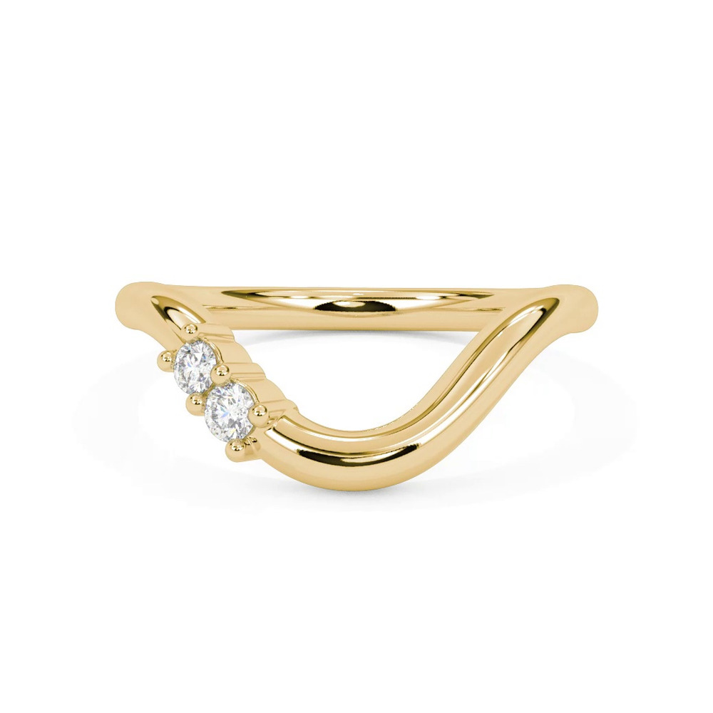 360 degree view of Curvelle Asymmetrical Lab Diamond Band