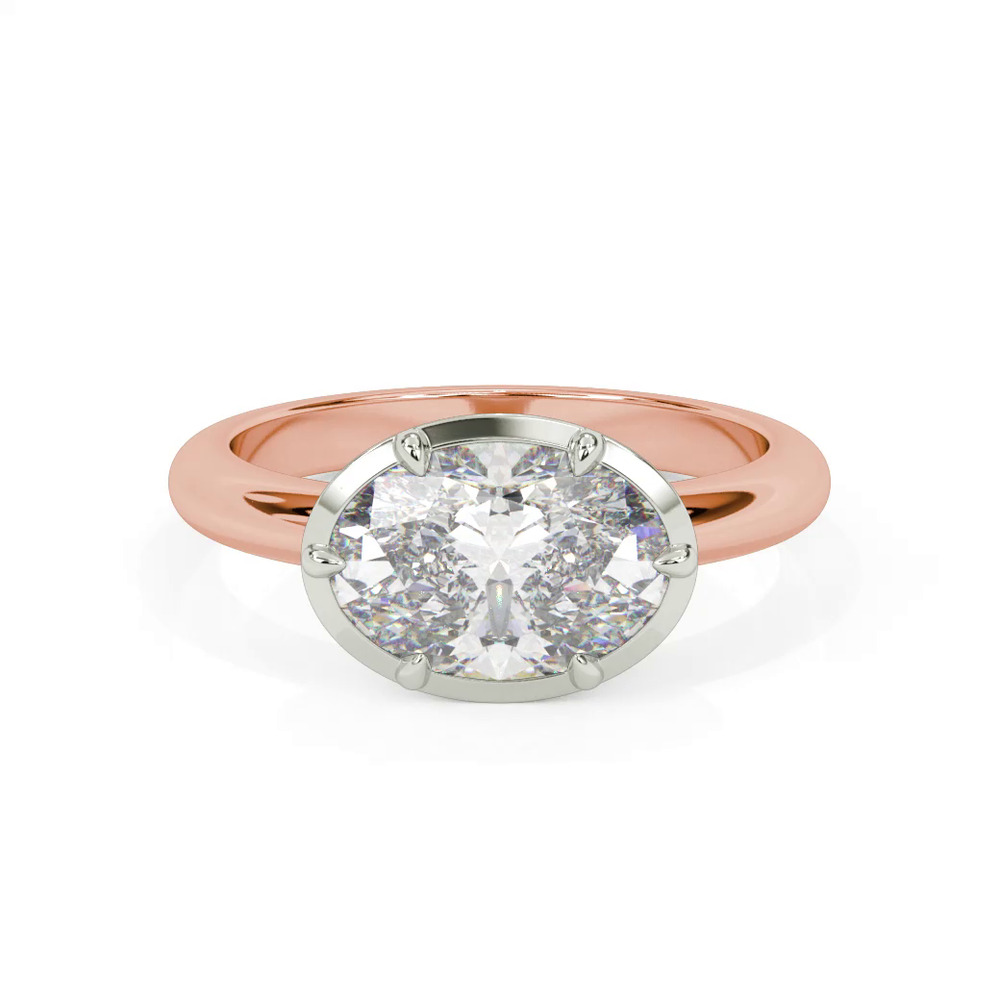 360 degree view of Domo East-West Bezel Solitaire Engagement Ring