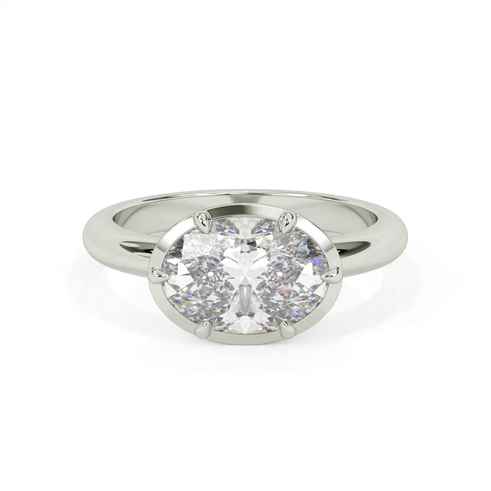 360 degree view of Domo East-West Bezel Solitaire Engagement Ring