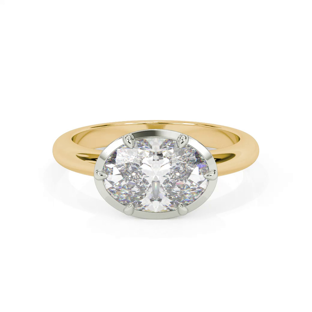 360 degree view of Domo East-West Bezel Solitaire Engagement Ring