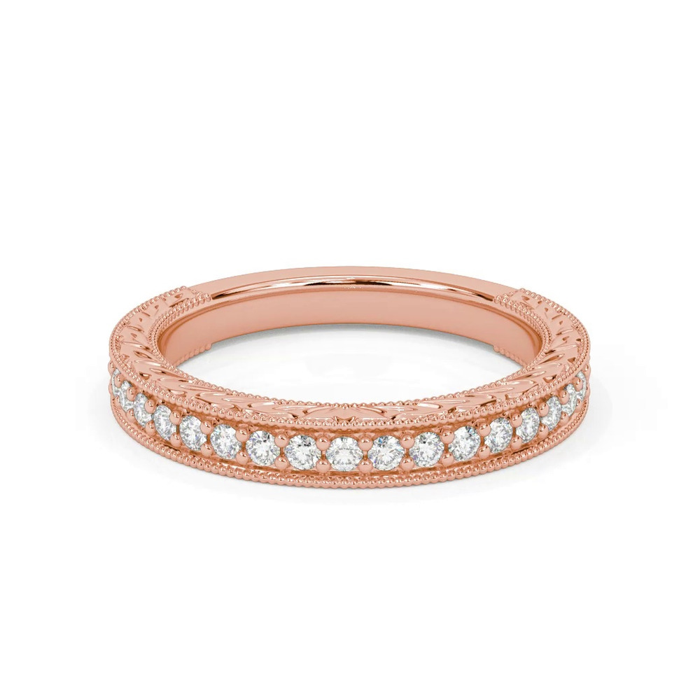 360 degree view of Kensie Grand Engraved Pavé Lab Diamond Band