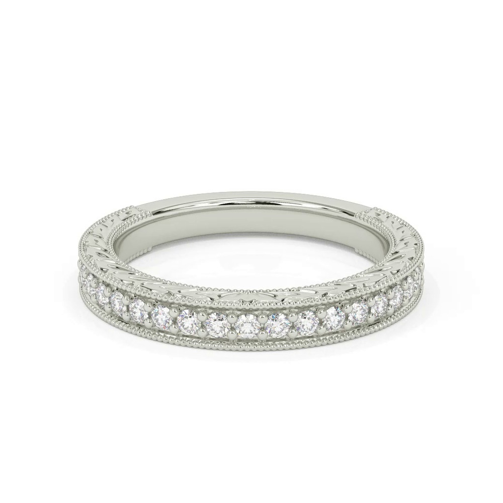 360 degree view of Kensie Grand Engraved Pavé Lab Diamond Band