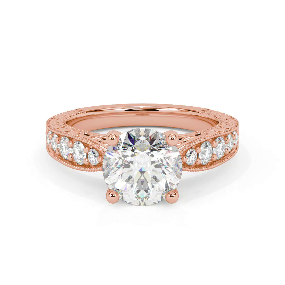 360 degree view of Kensie Grand Engraved Pavé Engagement Ring
