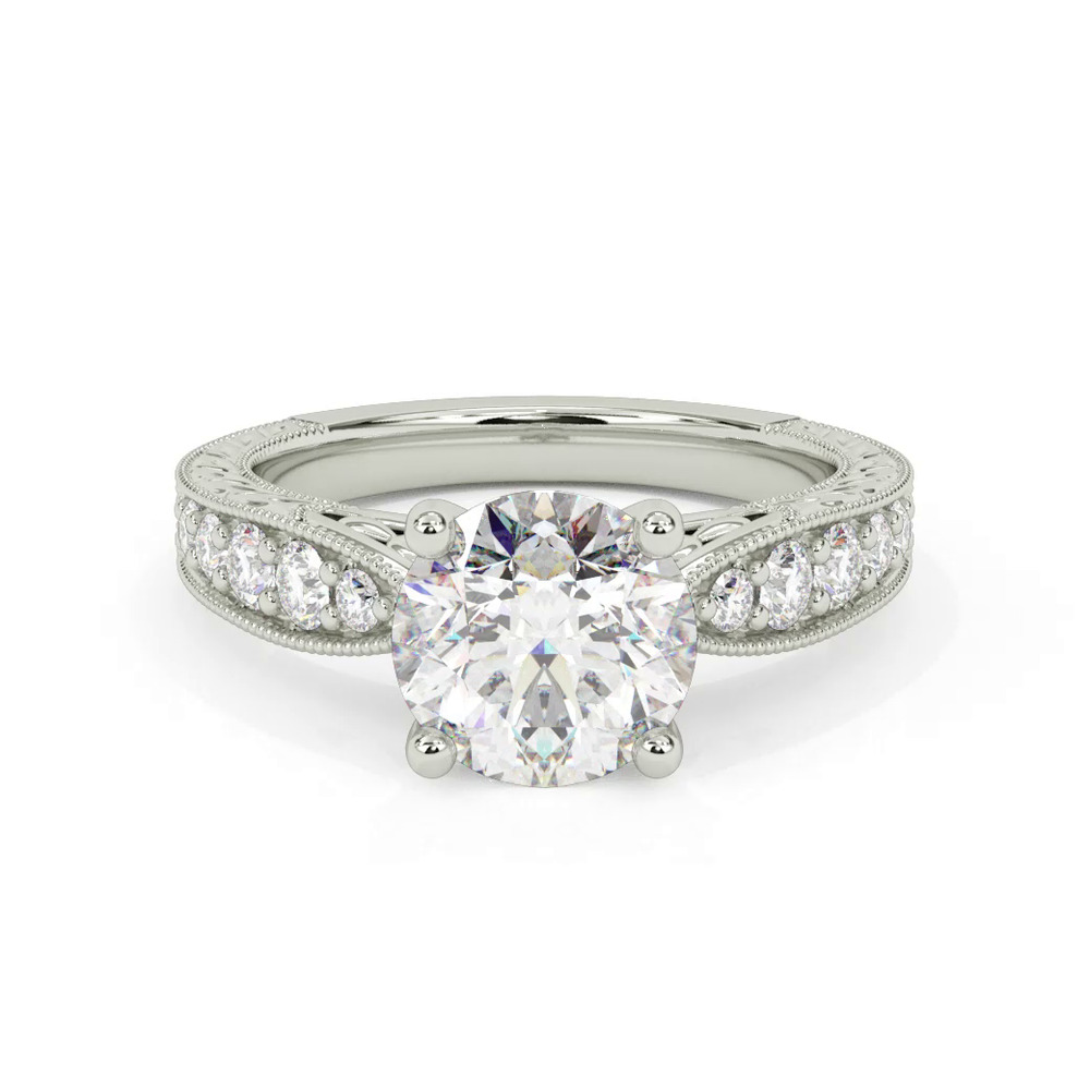 360 degree view of Kensie Grand Engraved Pavé Engagement Ring