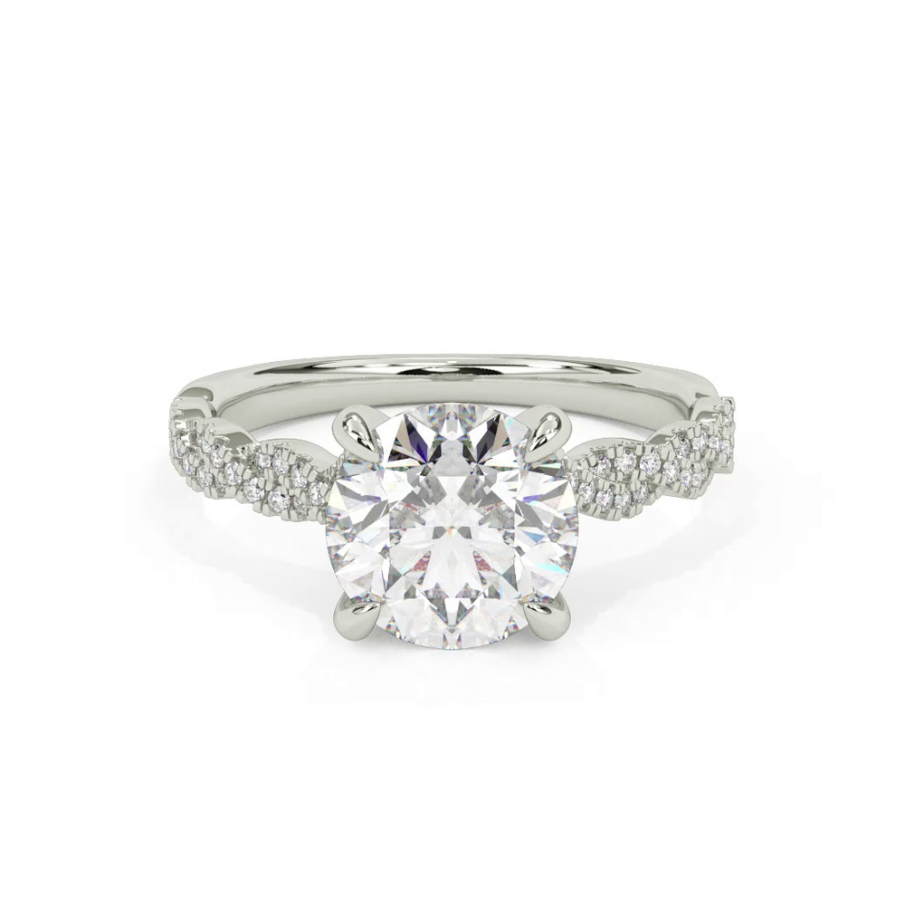 360 degree view of Kayleigh Pavé Lab Diamond Twist Hidden Halo Engagement Ring