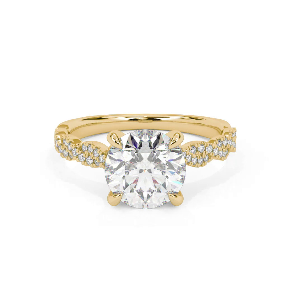 360 degree view of Kayleigh Pavé Lab Diamond Twist Hidden Halo Engagement Ring