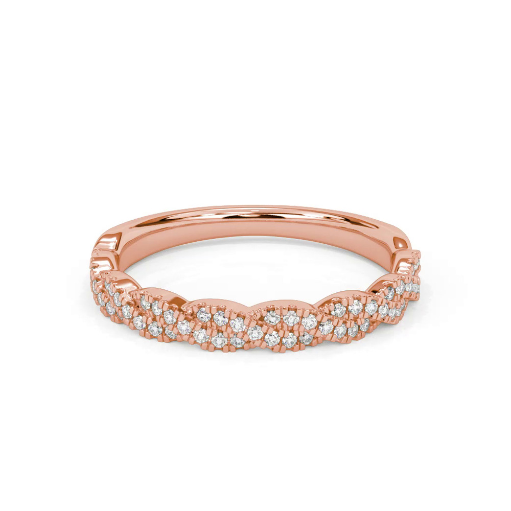 360 degree view of Kayleigh Pavé Diamond Twist Band