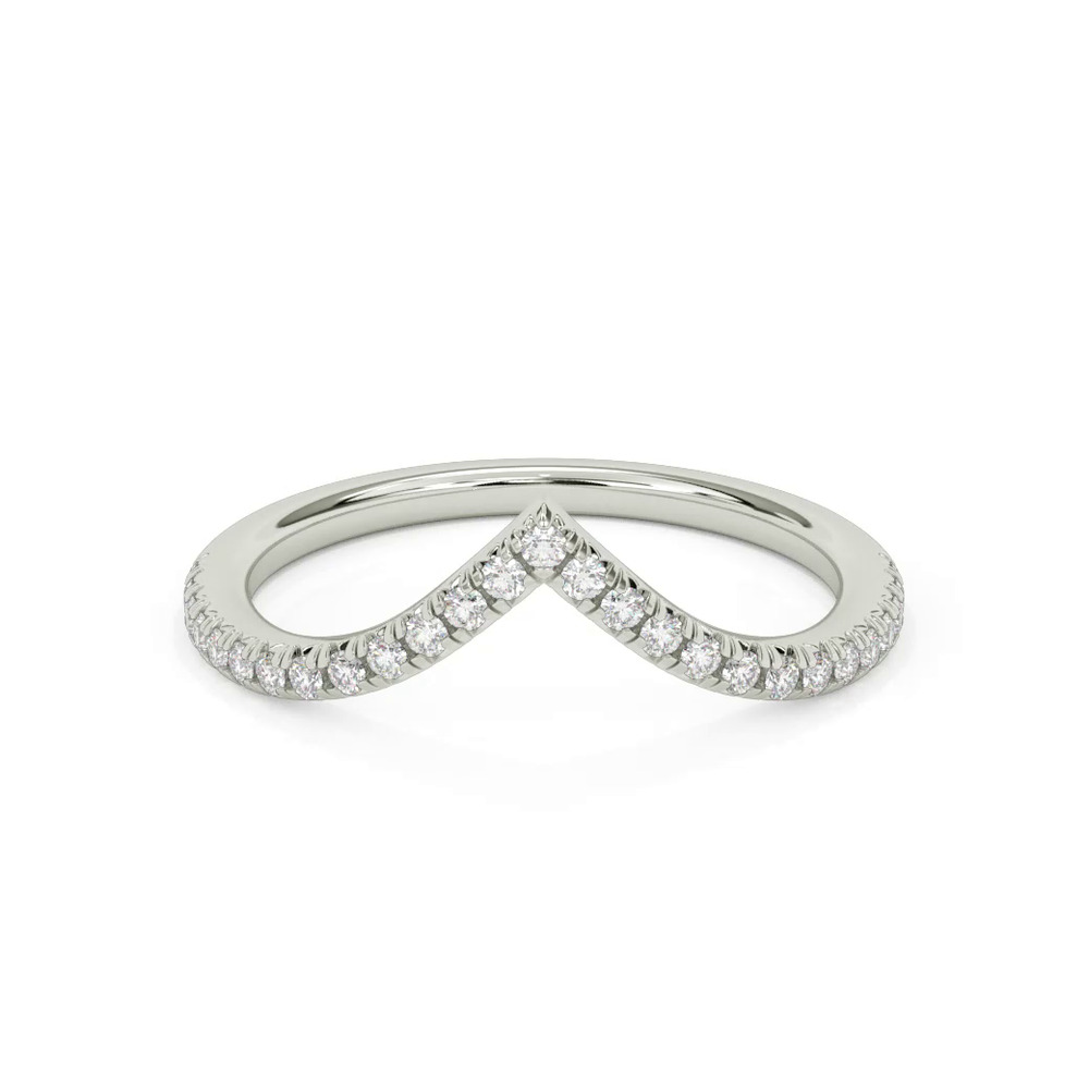 360 degree view of Brigitte Lab Diamond Pavé Chevron Band