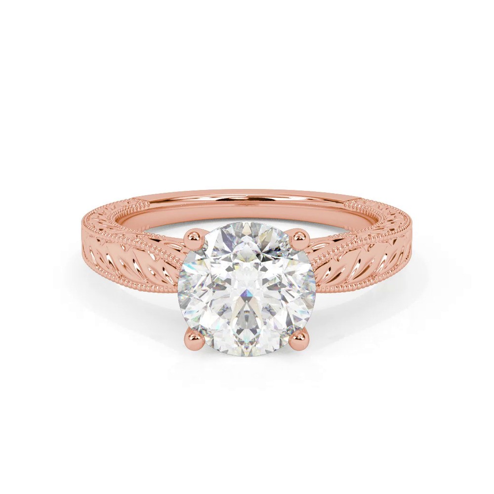 360 degree view of Kensie Solitaire Hand-Engraved Solitaire Engagement Ring