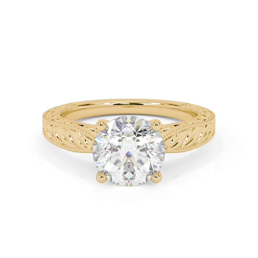 360 degree view of Kensie Solitaire Hand-Engraved Solitaire Engagement Ring