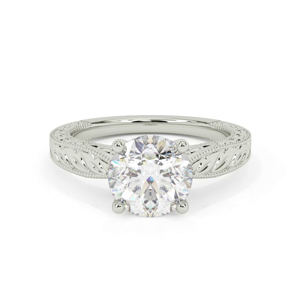 360 degree view of Kensie Solitaire Hand-Engraved Solitaire Engagement Ring
