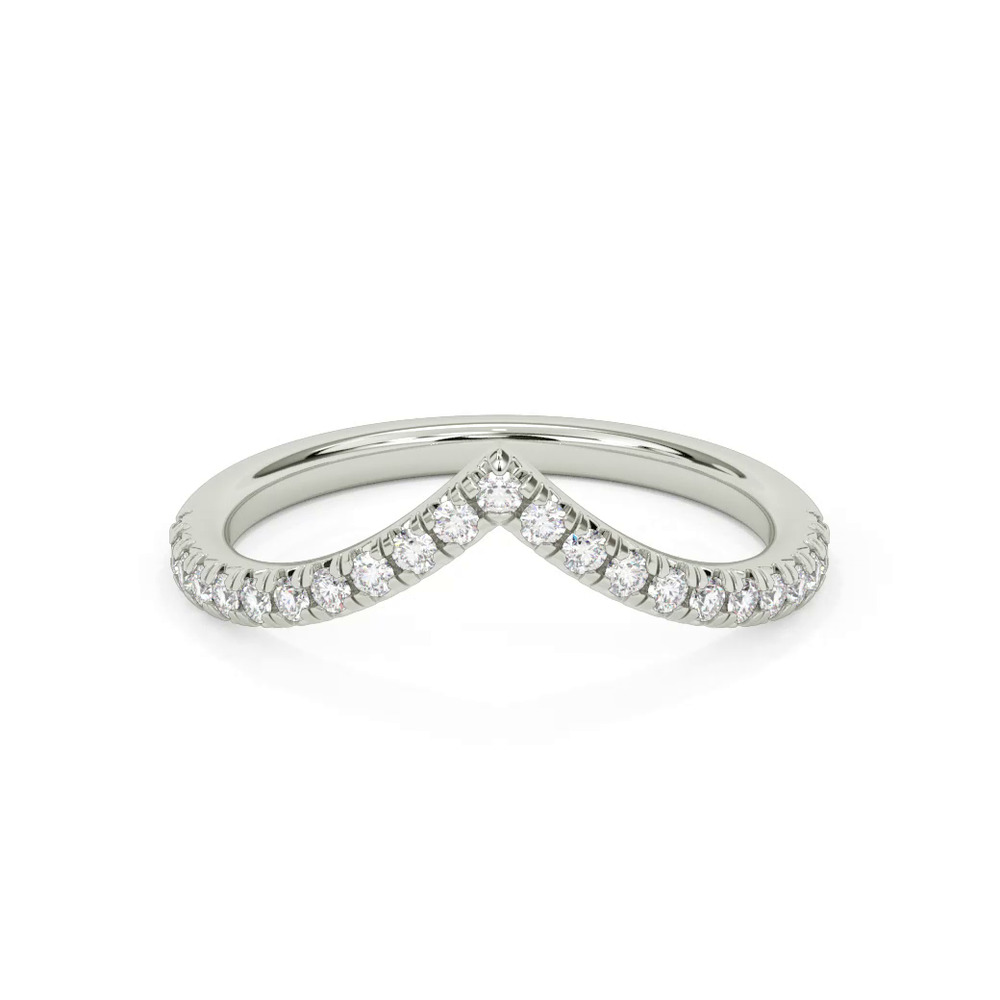 360 degree view of Julie Pavé Diamond Chevron Wedding Band (.25 ct. tw.)