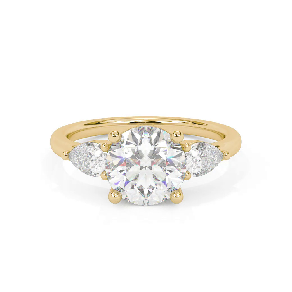 360 degree view of Julie Pear Three-Stone Diamond Engagement Ring (.50 ct. tw.)