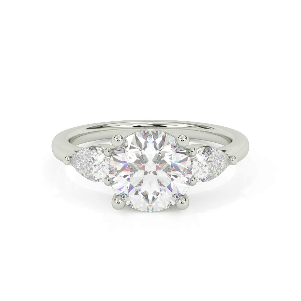 360 degree view of Julie Pear Three-Stone Diamond Engagement Ring (.50 ct. tw.)