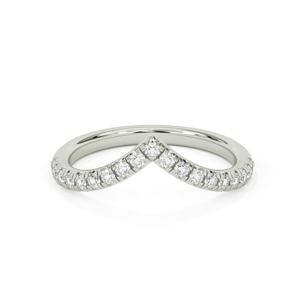 360 degree view of Julie Grand Pave Chevron Lab Wedding Band (.30 ct. tw.)