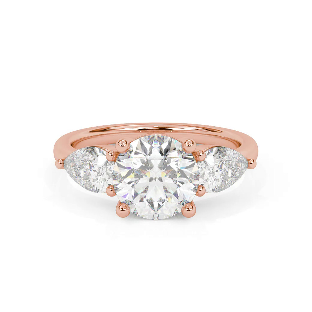 360 degree view of Julie Pear Three-Stone Diamond Engagement Ring (1 ct. tw.)