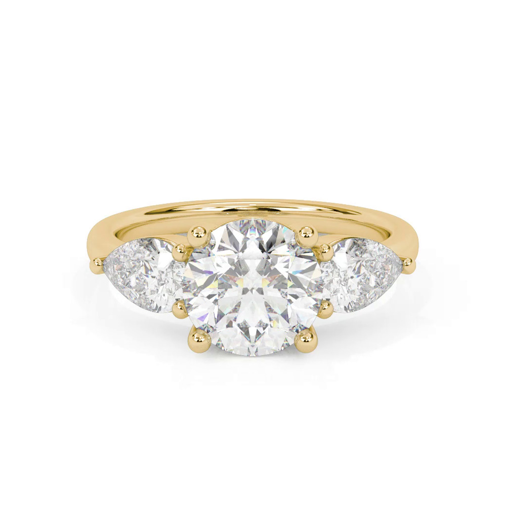 360 degree view of Julie Pear Three-Stone Diamond Engagement Ring (1 ct. tw.)